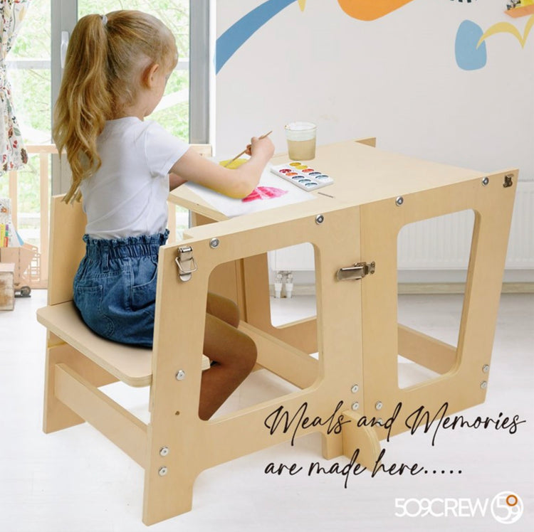 PREMA 3 EN 1 TORRE APRENDI Y MESA BLANCO