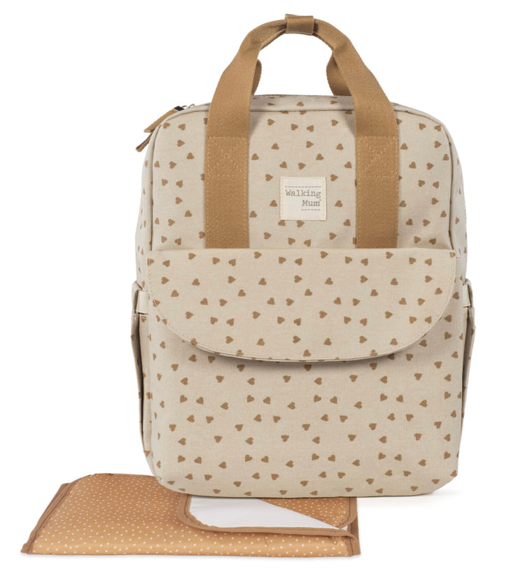 MOCHILA CORAZONES POPPY CANELA