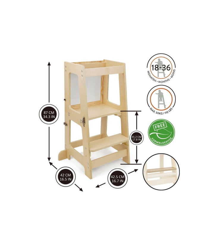 Prema 3 en 1 Torre de Aprendizaje y Mesa + Silla + Pizarra