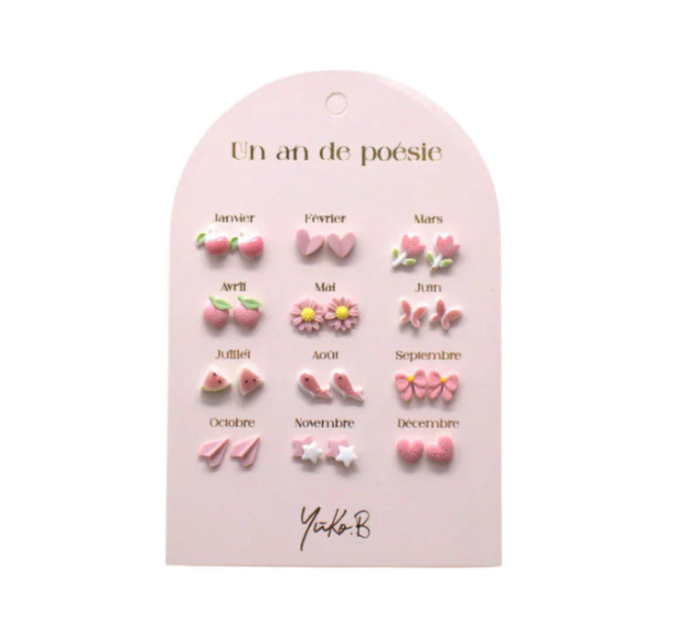 Pack de 12 Pendientes Yuko B Color Rosa