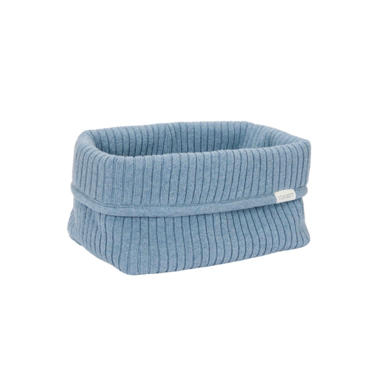 Cesta almacenamiento grande azul denim