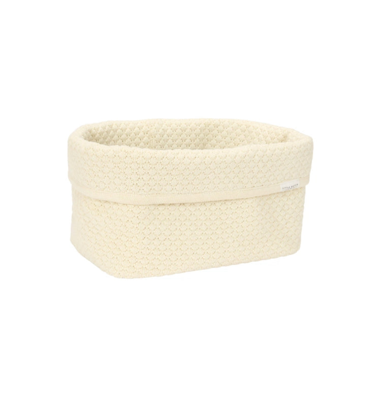 Cesta almacenamiento grande blanco suave