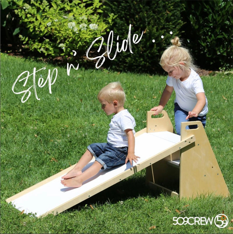 TOBOGÁN CON ESCALERA 2EN1 NATURAL