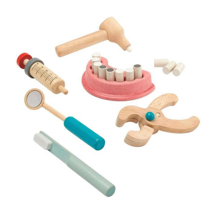 SET DE DENTISTA CON ACCESORIOS DE MADERA - PLANTOYS