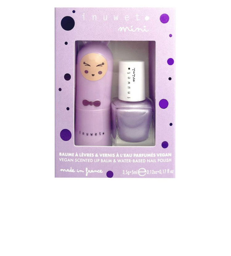 Set dúo barniz y bálsamo labial malva