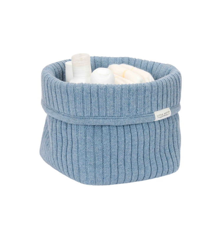 Cesta almacenamiento pequeña Pure azul denim