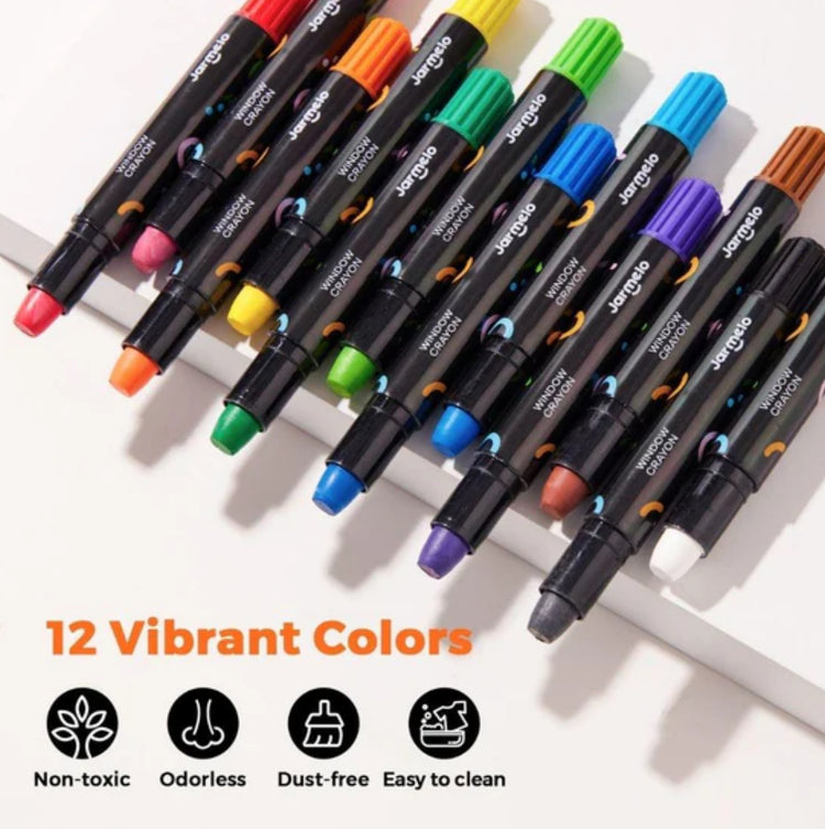Caja 12 crayones para cristal, azulejos y papel Jarmelo