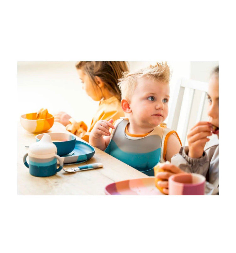 Babero de Silicona Color Splash Collection Desert Teal Ombre