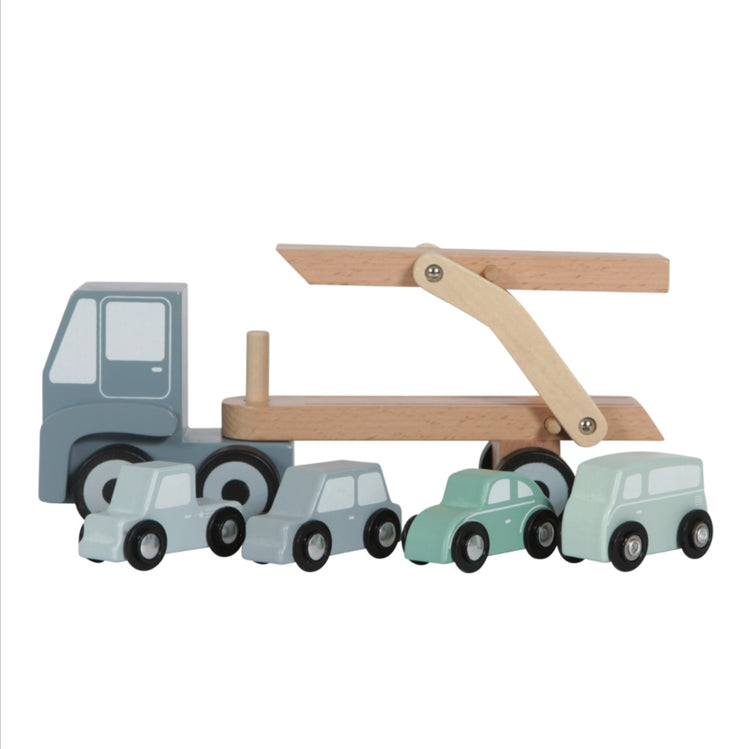 Camión de transporte azul