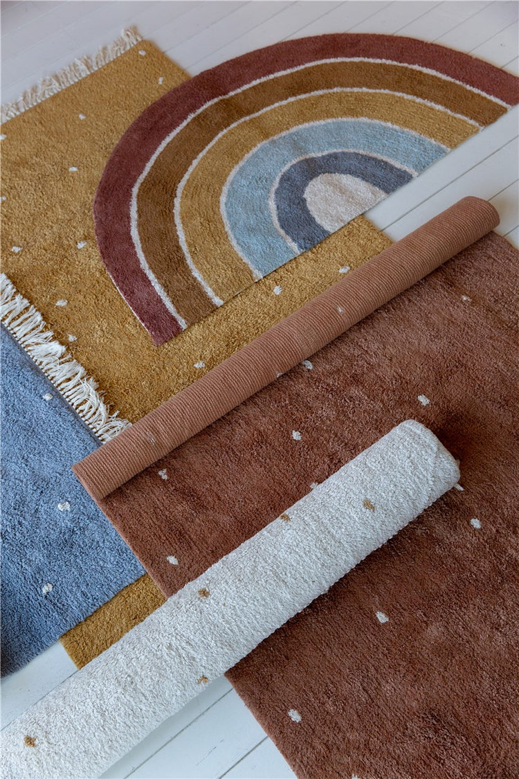 ALFOMBRA PUNTOS NATURAL/OCRE LITTLE DUTCH