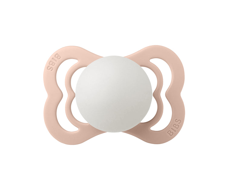 2 Chupetes BIBS Supreme Nocturnos Blush/Vanilla Silicona