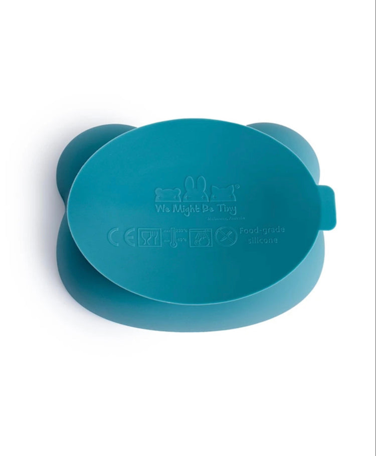 Bol con Ventosa y Tapa Oso Azul Dusk