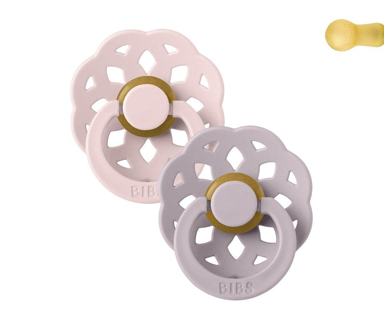 2 Chupetes BIBS Boheme Blossom/Dusky Lilac