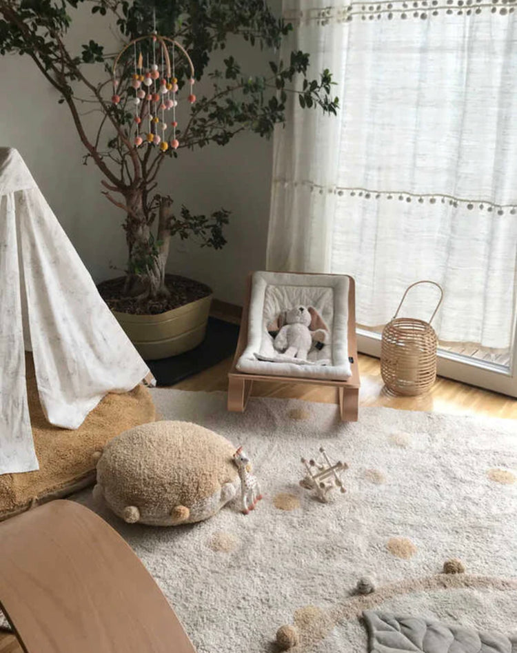 ALFOMBRA LAVABLE HIPPY DOTS NATURAL - HONEY