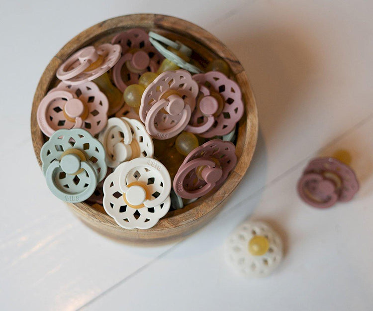 2 Chupetes BIBS Boheme Blossom/Dusky Lilac