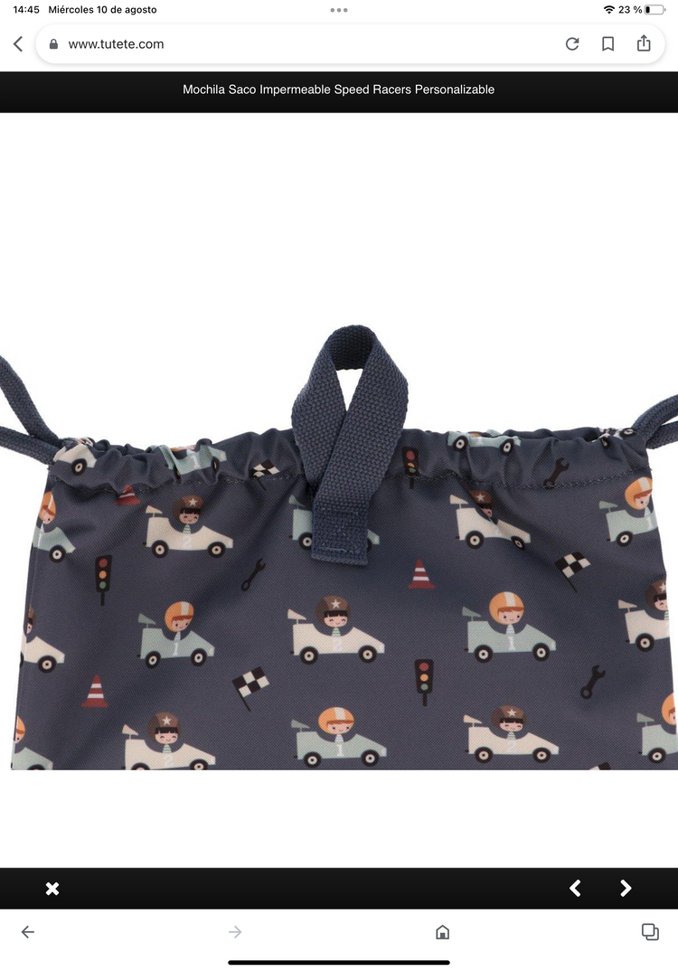 Mochila Saco Impermeable Speed Racers Personalizable