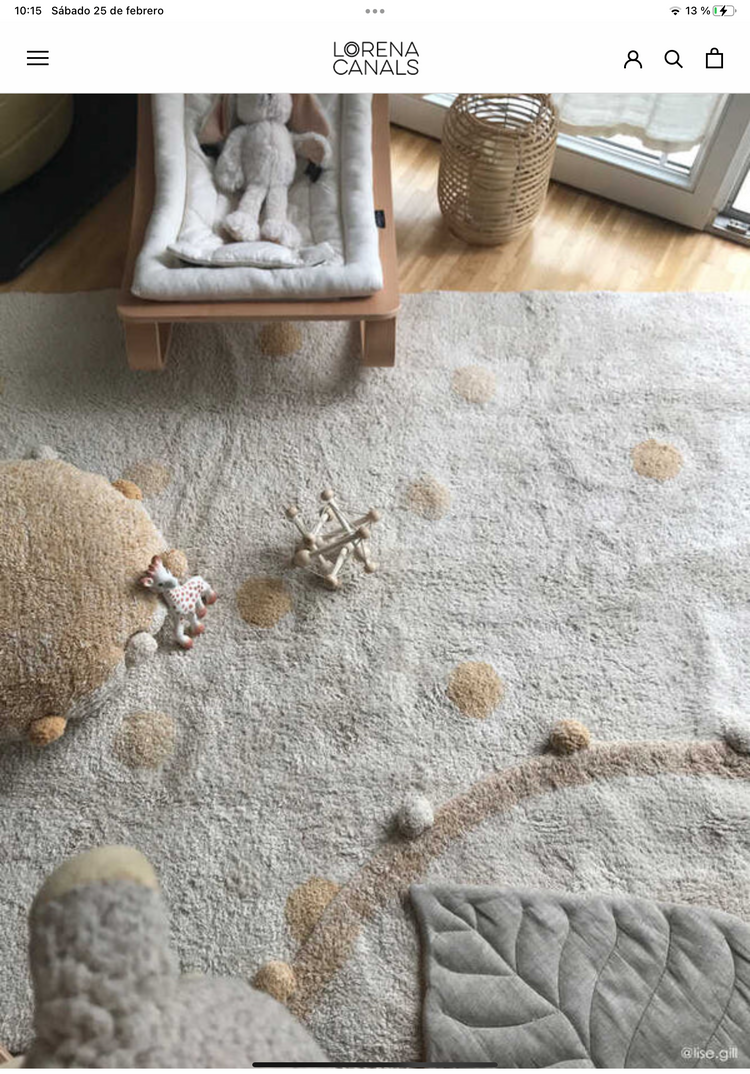 ALFOMBRA LAVABLE HIPPY DOTS NATURAL - HONEY