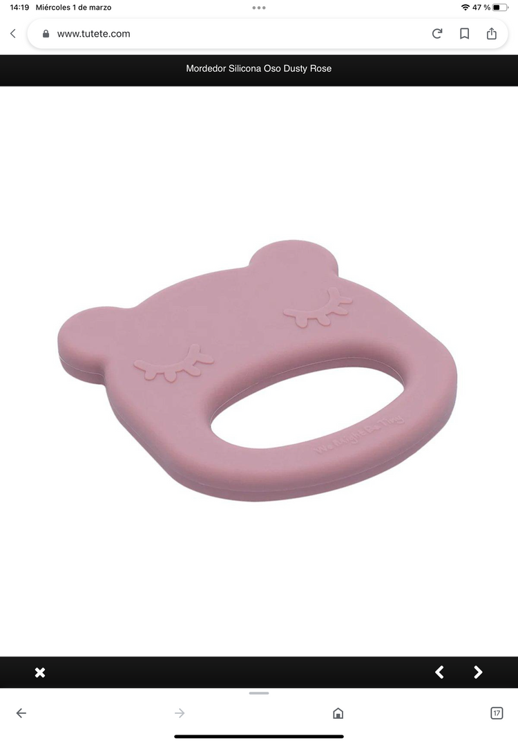 Mordedor Silicona Oso Dusty Rose We Might Be Tiny