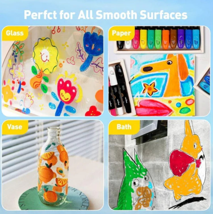 Caja 12 crayones para cristal, azulejos y papel Jarmelo