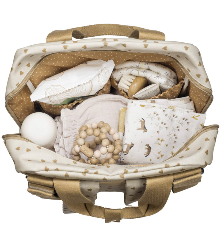 MOCHILA CORAZONES POPPY CANELA