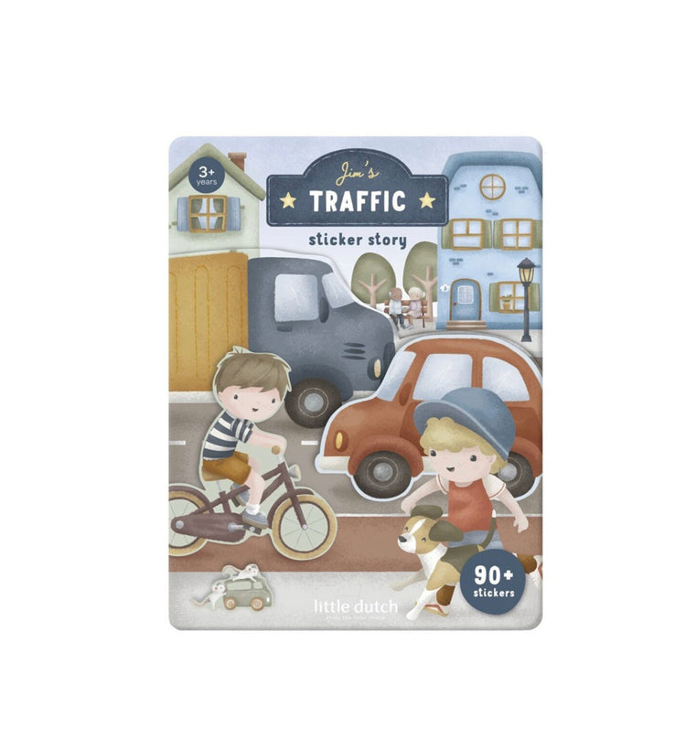 Libro de Pegatinas Reutilizables Jim y Vehículos
Little Dutch