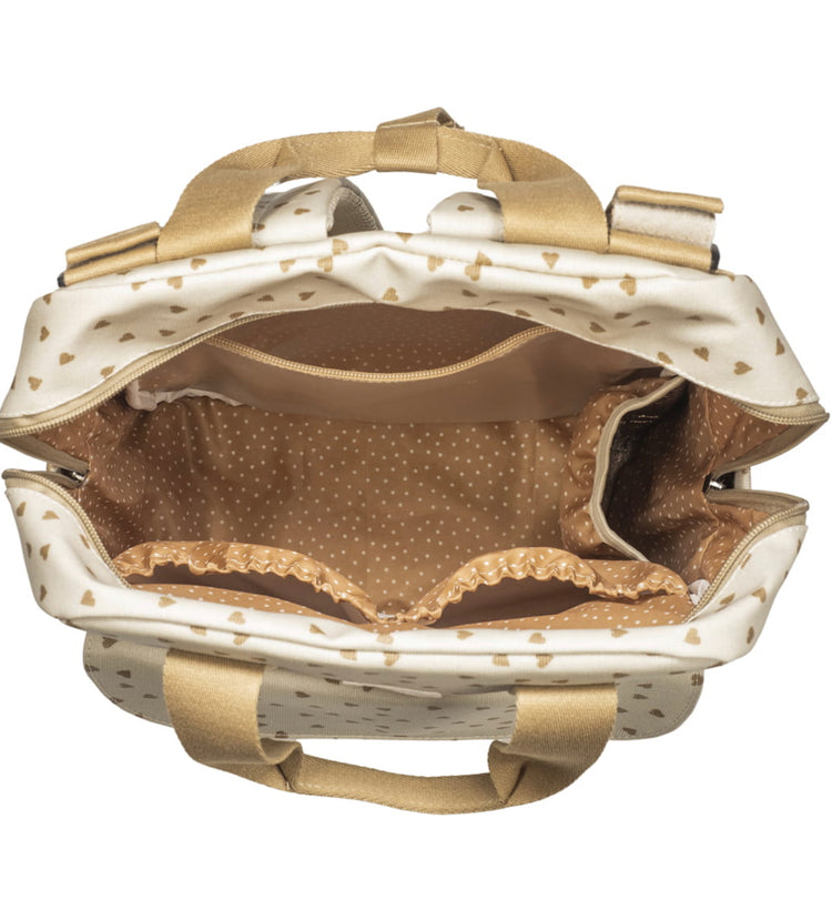 MOCHILA CORAZONES POPPY CANELA