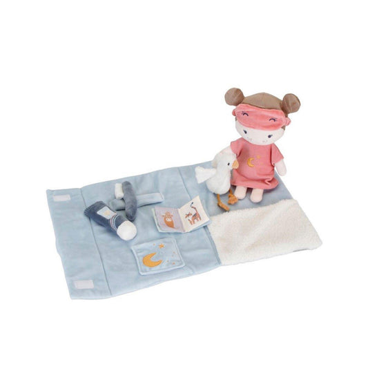 Juego de Fiesta de Pijamas con Muñeca Blandita Rosa Little Dutch